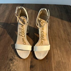 Sam Edelman White & Python Print Heels